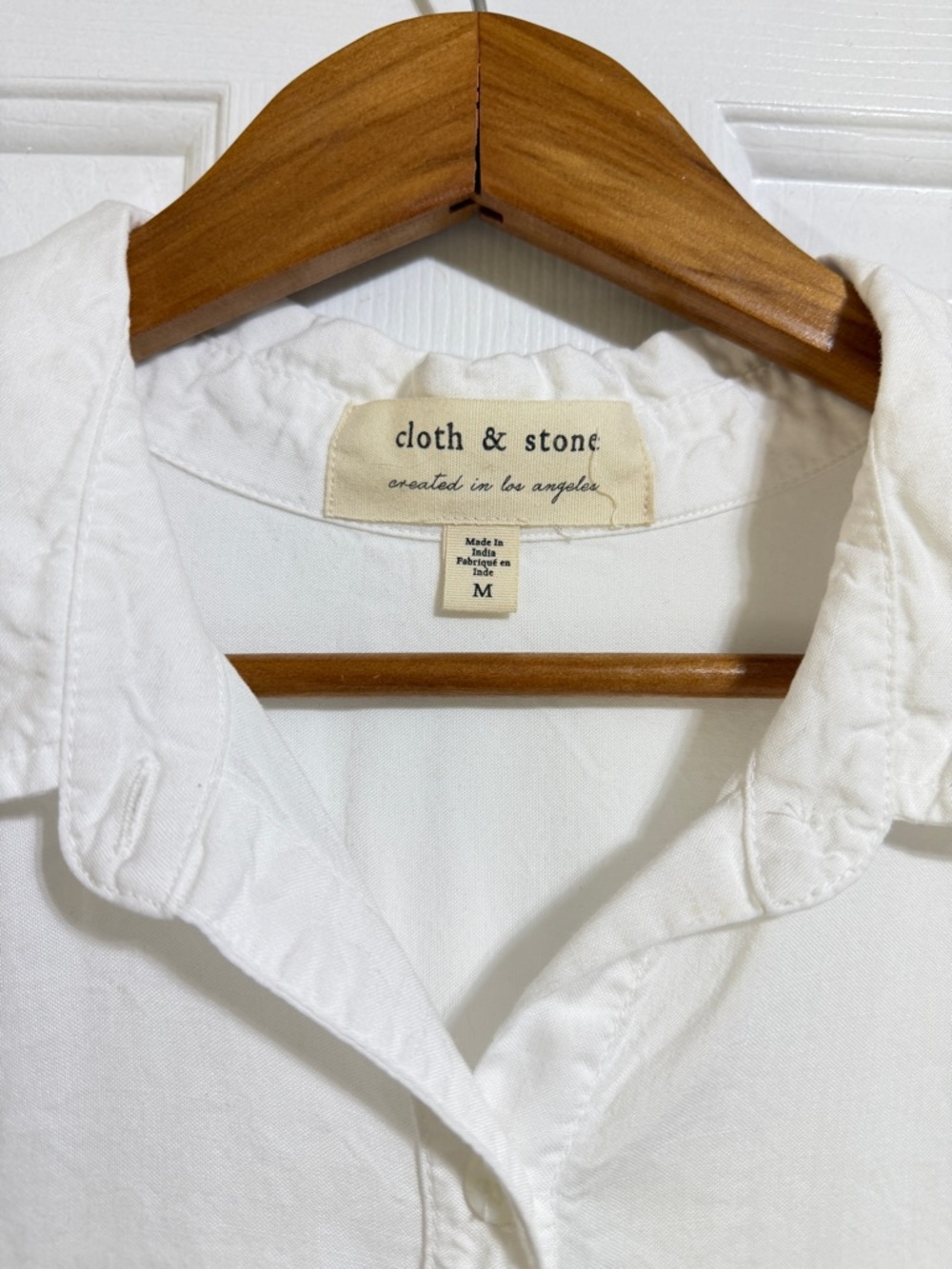 Anthropologie Cloth & Stone Short Sleeve White Button Down Shirt Dress medium - Picture 4 of 4